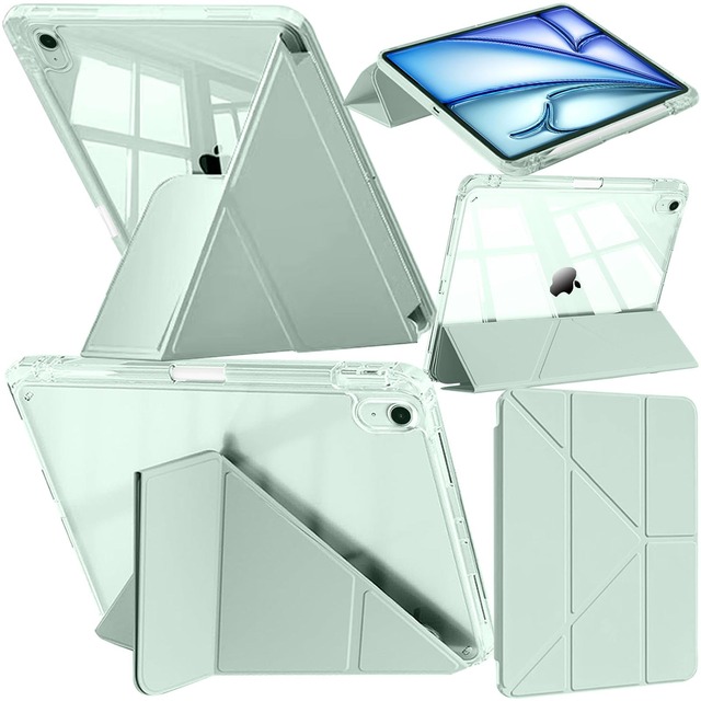 A-BEAUTY iPad Air 11インチ M4/M3/M2 Air 5/4 用 ケースカバー, (抹茶グリーン)