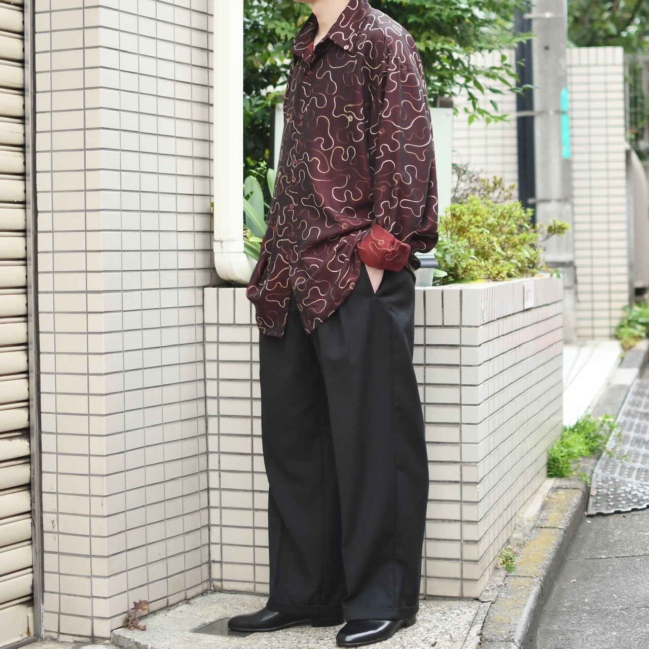 wave chain stitch design shirt
