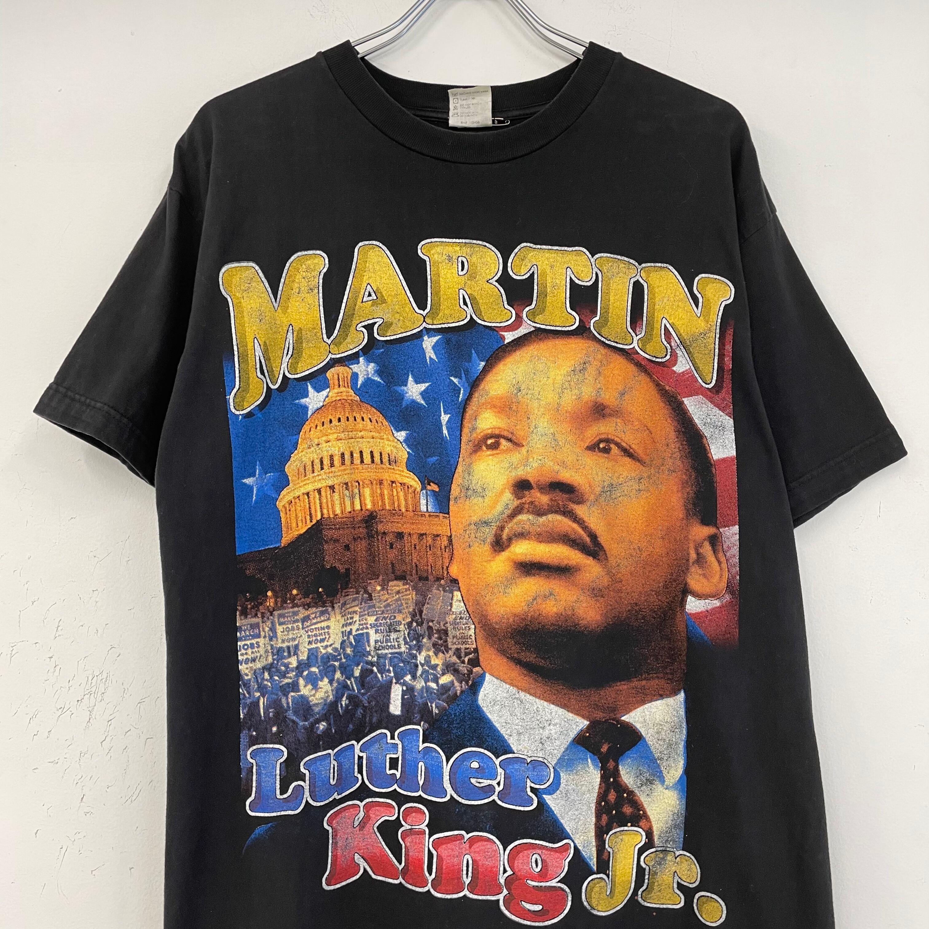 □ キング牧師 総柄 カルチャー Tシャツ ありがたかっ □ public enemy 