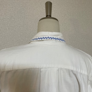 ドイツ製　ヨーロッパヴィンテージ Dreiklang スリーピングシャツ ホワイト 刺繍