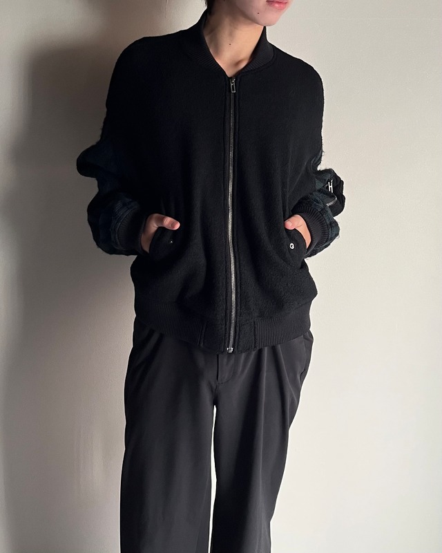【DOMENICO SAVIO】wool sleeve switching bomber blouson