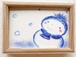 ＊ブルーの雪だるま＊一点物原画　ホスピタルアート　ハガキサイズ　パステル画　かわいい絵　ほっこりする絵
