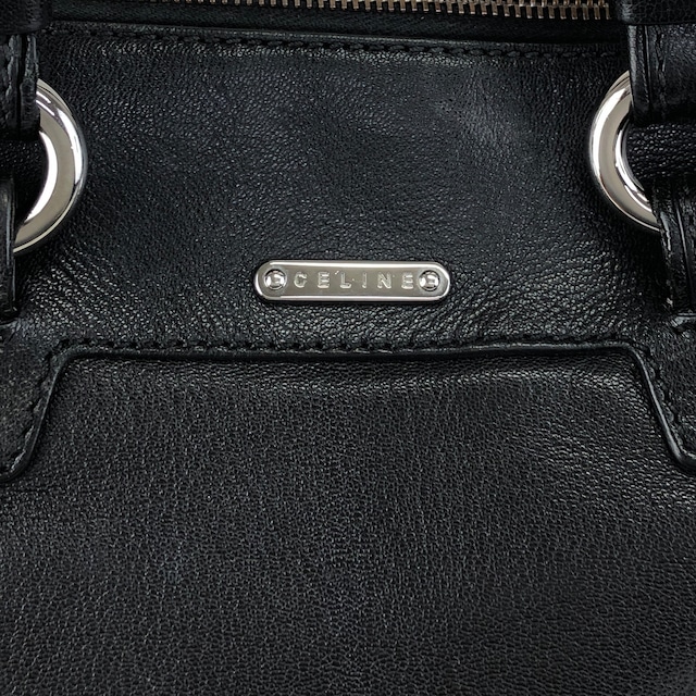 CELINE セリーヌ トリオンフ ハンドバッグ ショルダーバッグ 2way ブラック プレートロゴ レザー vintage ヴィンテージ オールド 4xt5x6