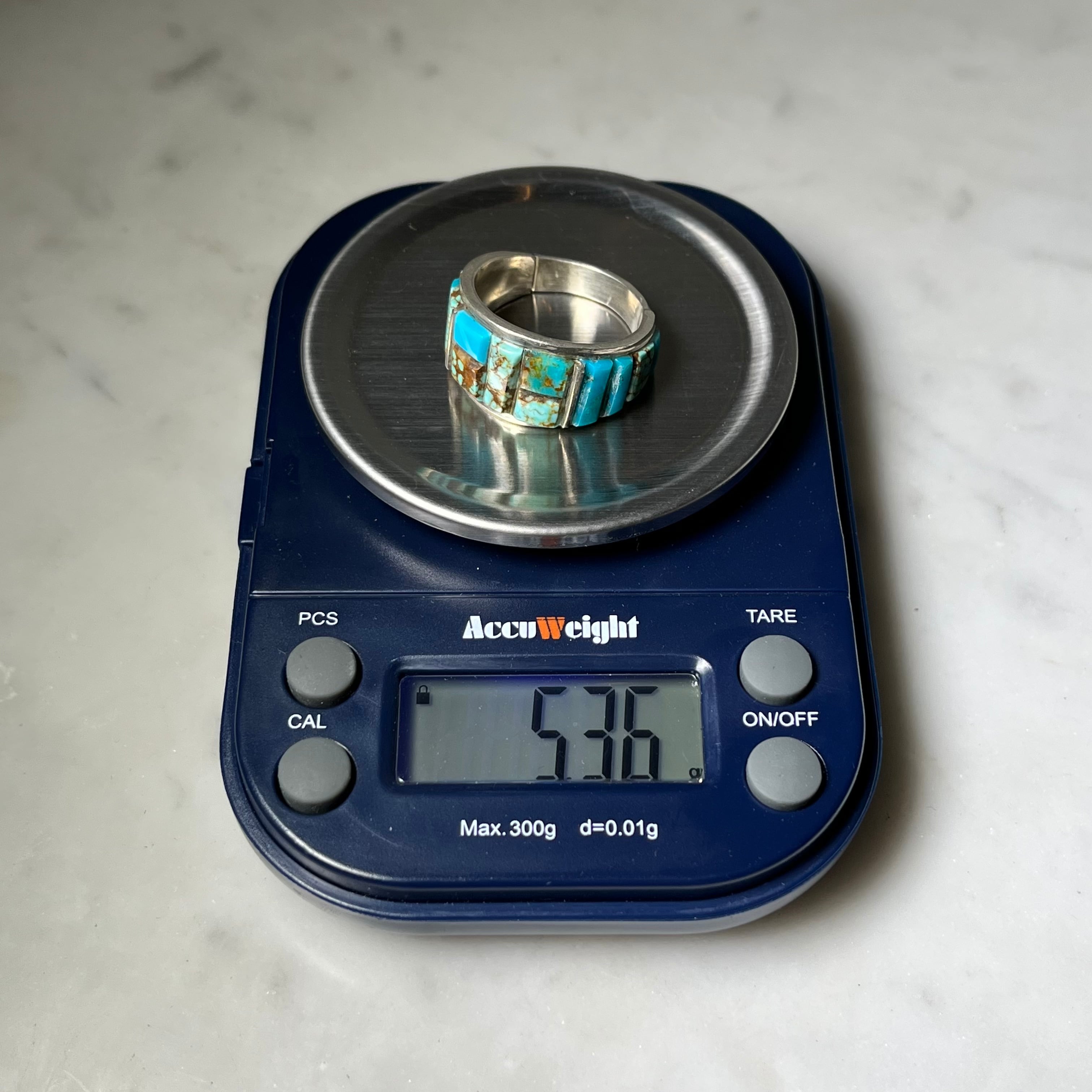EDISON YAZZIE silver inlay ring set with turquoise | NOIR ONLINE