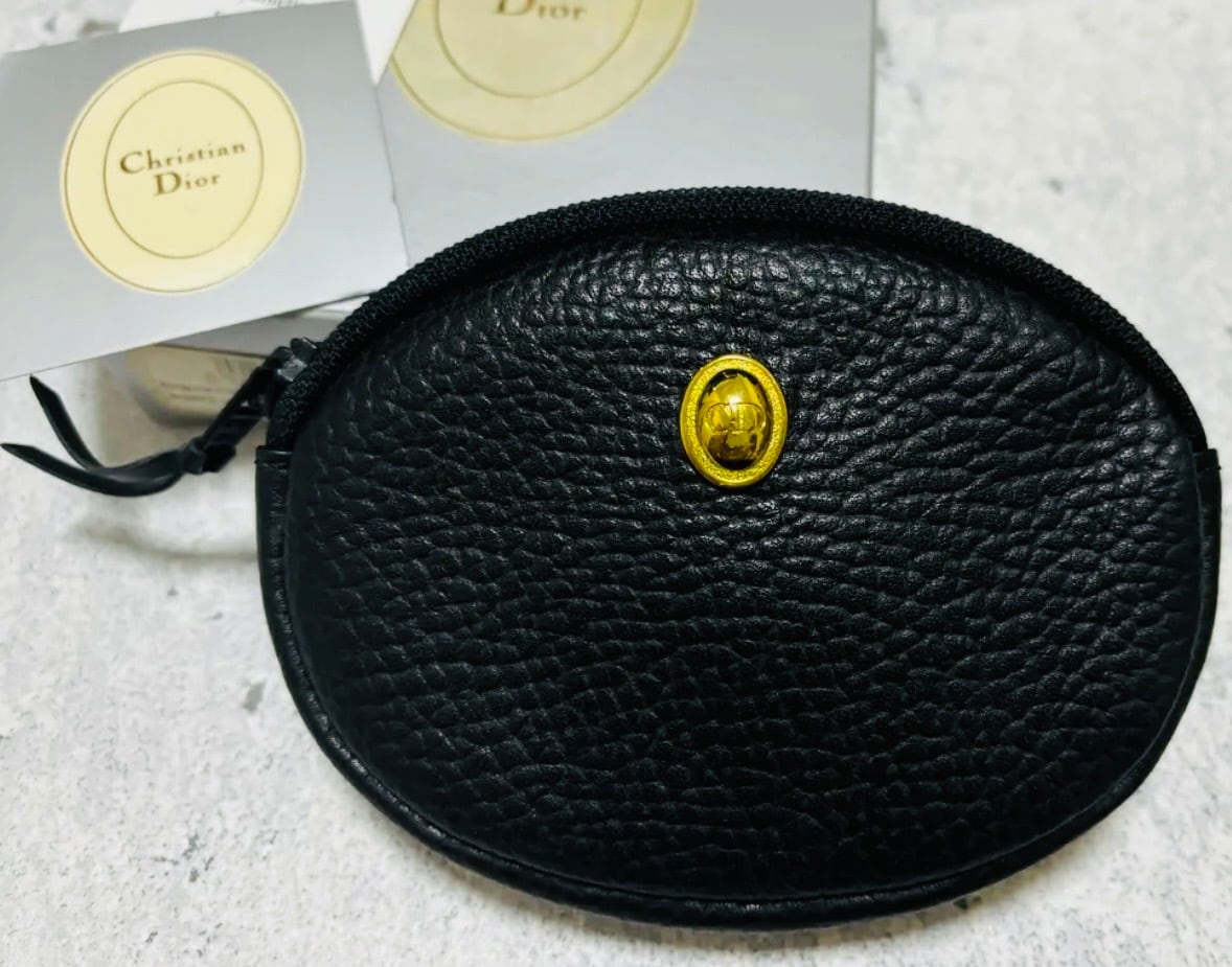 Christian Dior CDチャーム ラウンド レザーコインケース②