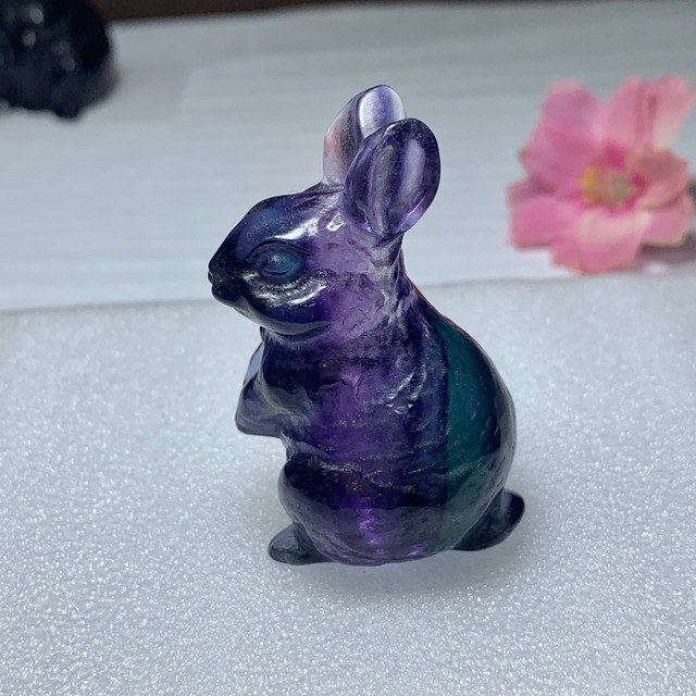 送料込み☆8.フローライトうさぎ・インテリア