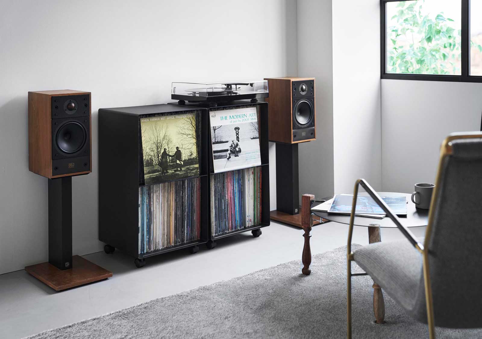 レコード収納 山崎実業 tower タワー レコードラック 10230 ブラック