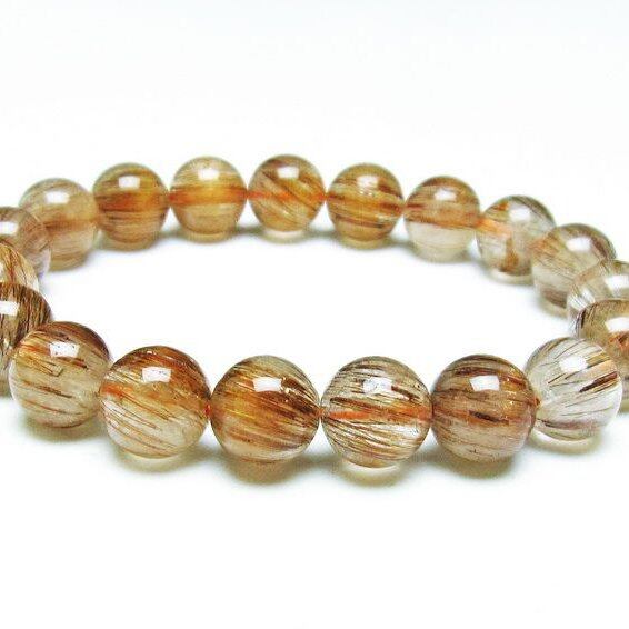 キャッツアイ ルチルクォーツ ブレスレット 11mm 一点物 おまかせ便 111-38538