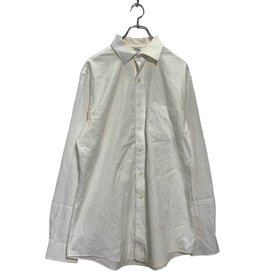 BROOKS BROTHERS 長袖 無地 シャツ 16-35 L〜 ホワイト ブルックス 