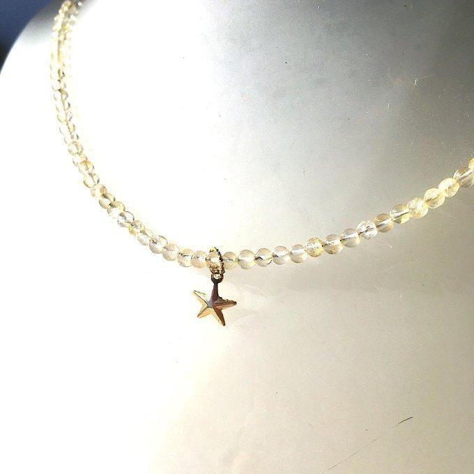 【一点物】【14KGF】✦11月の誕生石✦the first star of evening...お星様とシトリンのネックレス⋆.·✦