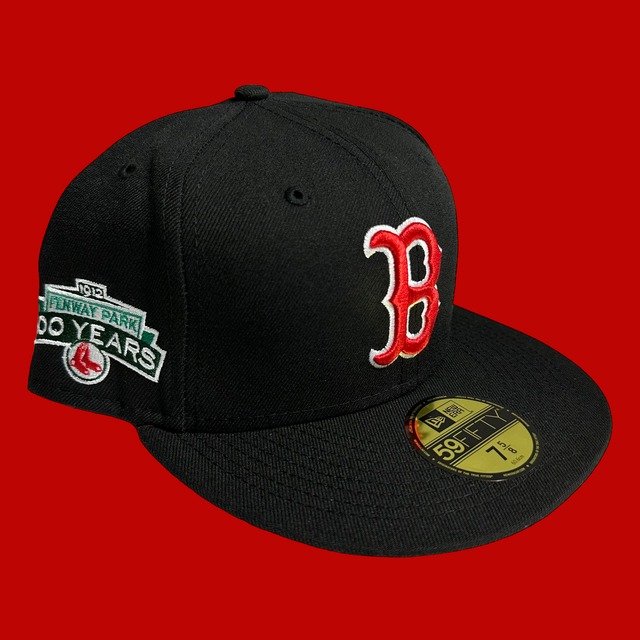 Boston Red Sox 1912 Fenway Park 100 Years New Era 59Fifty Fitted / Black (Red Brim)