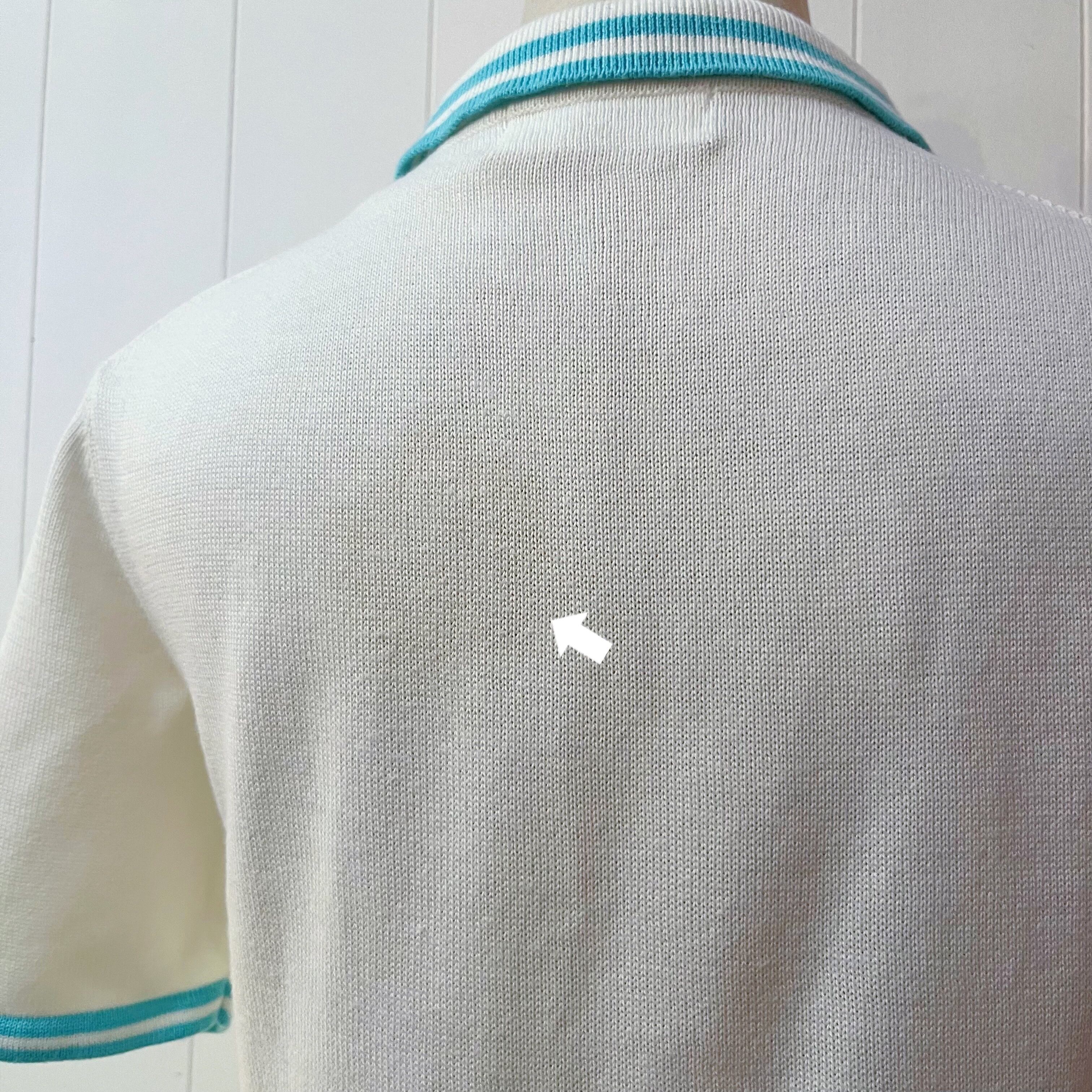 pastel mint blue line polo knit