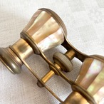 双眼鏡　オペラグラス　真鍮　貝装飾　アールデコデザイン　金属製 コンパクトサイズ　19otf2