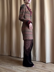 burgundy color ethnic knit tunic-5073-11