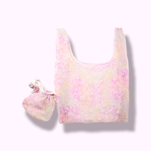 シルクオーガンジ―　巾着＆ハンドバッグ　－桜ー