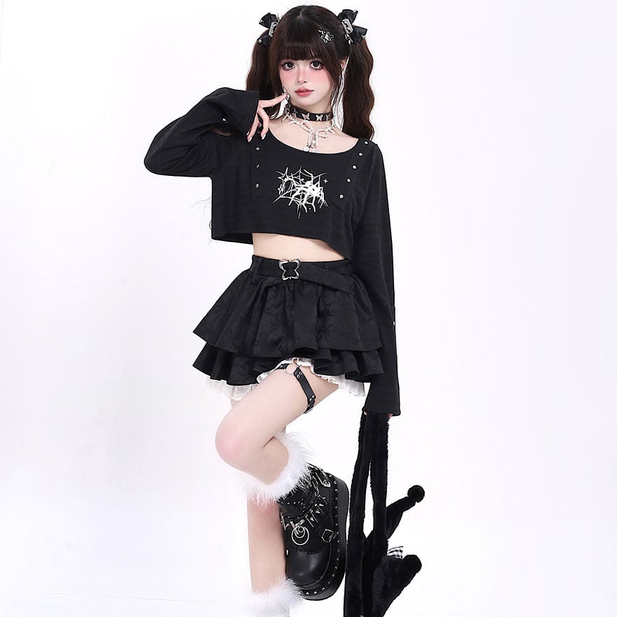 ミニスカート レース ケーキスカート リボン フレア 原宿スタイル JK