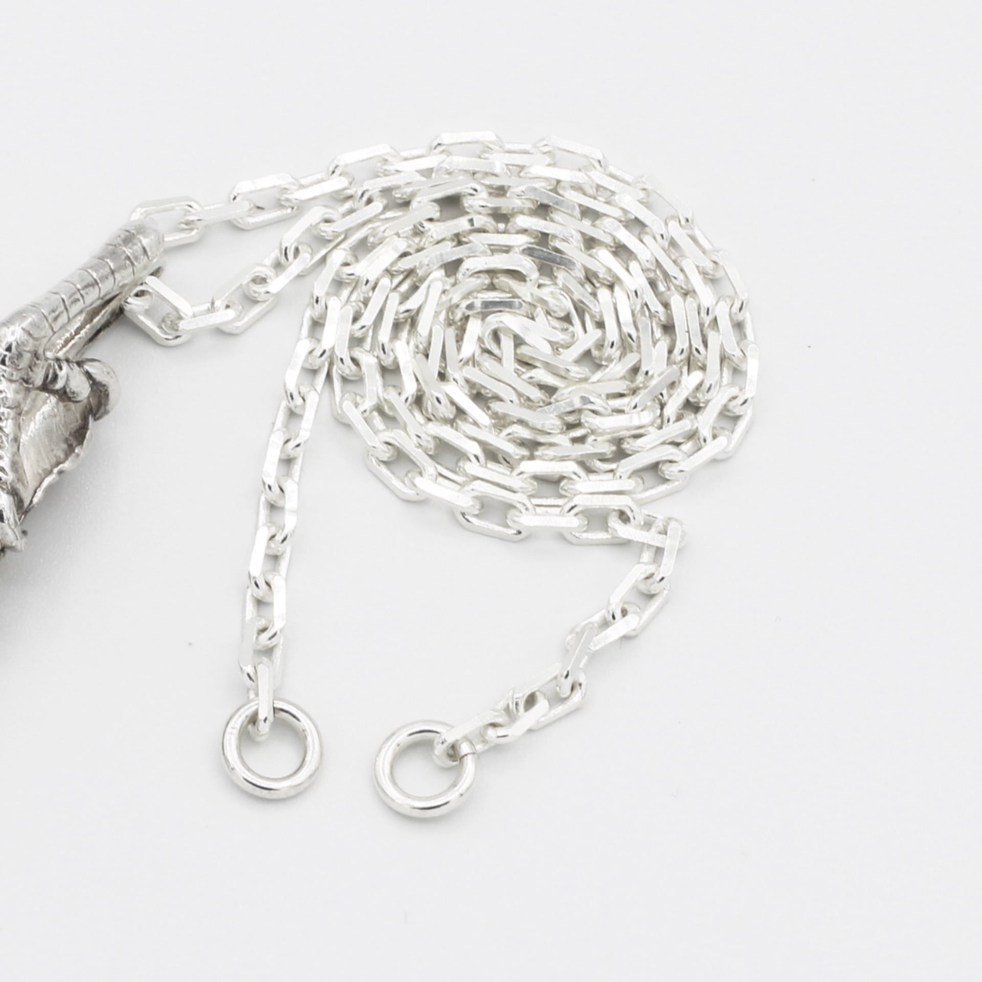 ネックレス シルバー925 太角チェーン 丸カン付き 幅 約3.8ｍｍ 鎖 銀 