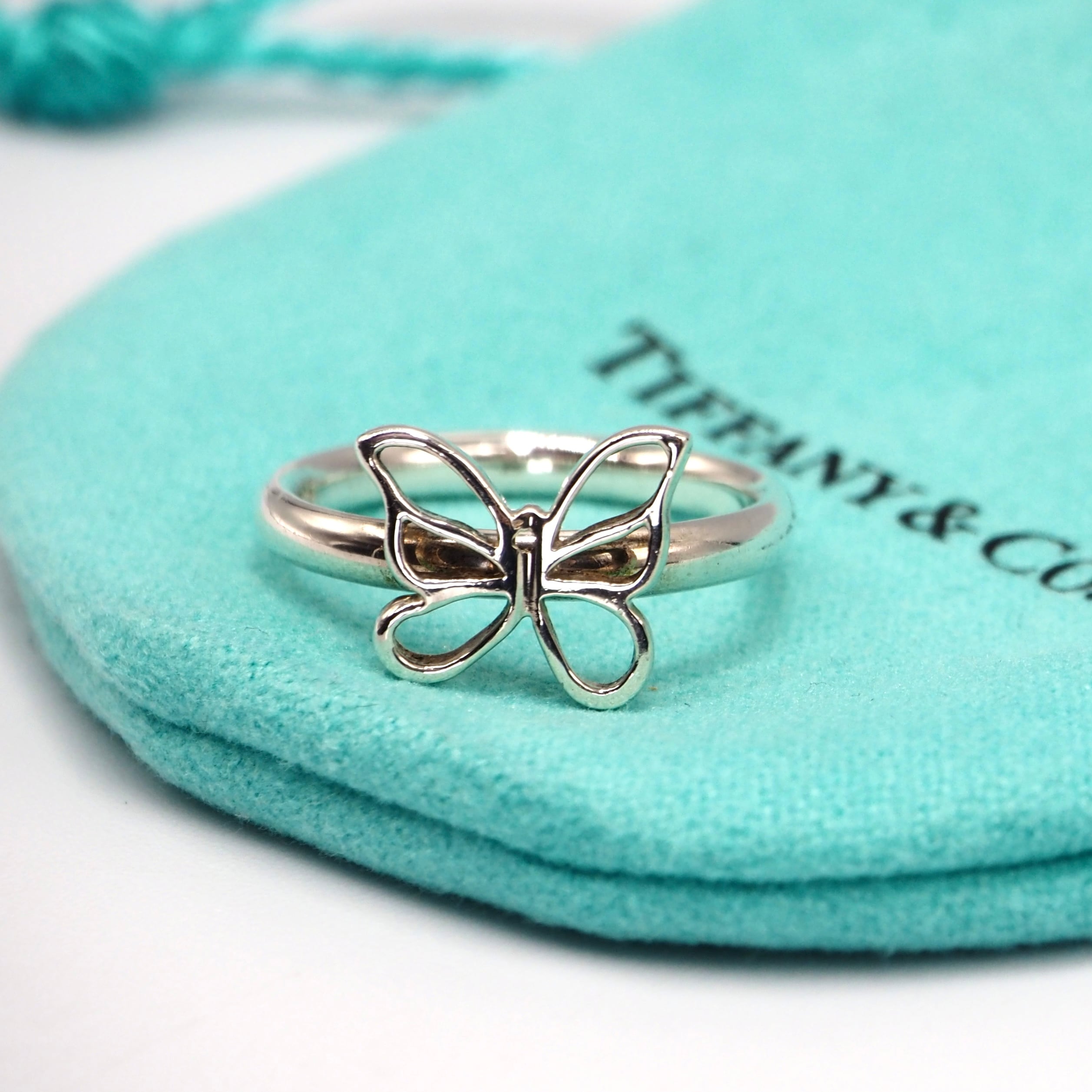 Tiffany&Co. 約14号 バタフライ リング シルバー925 ティファニー 付属品付き