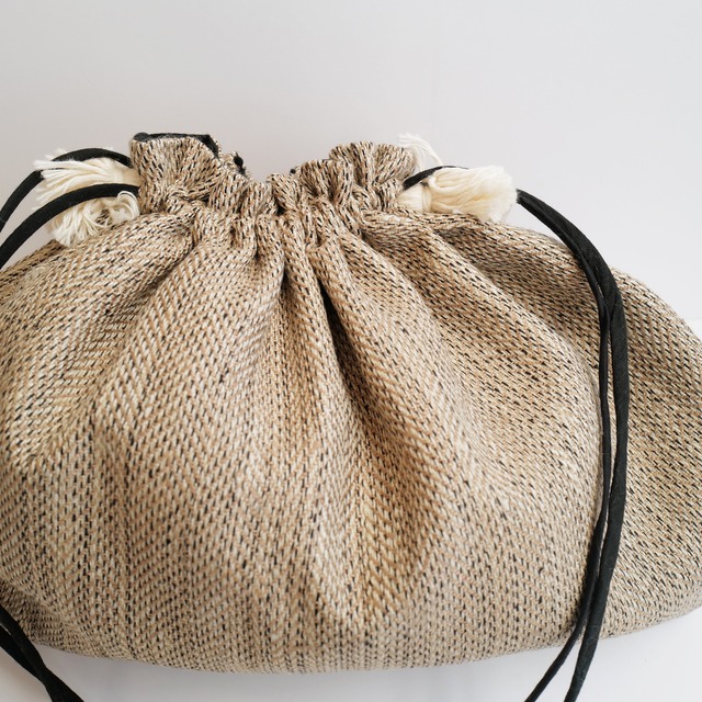 【sale】Silk Herringbone Drawstring Bag L / Suno&Morrison