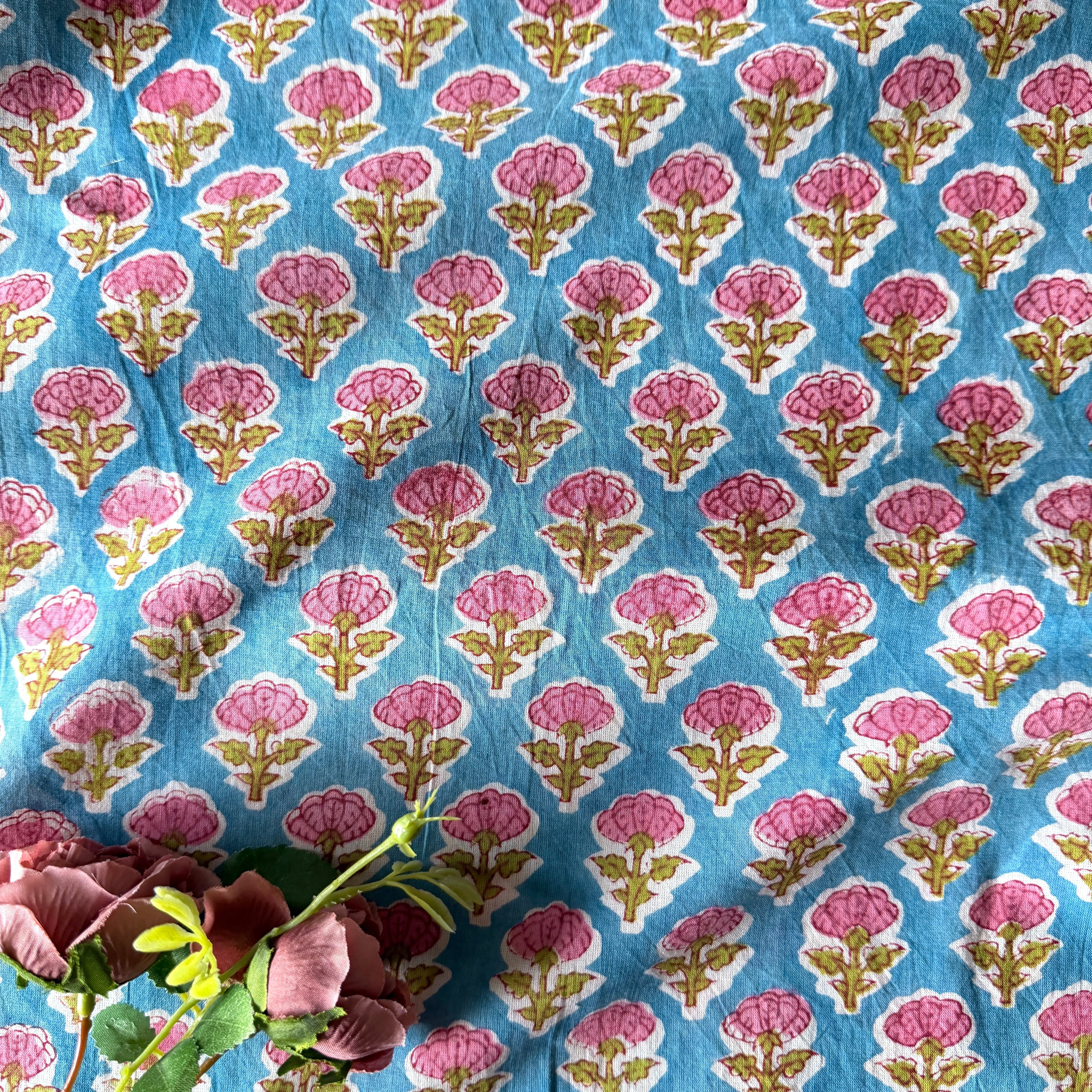 ブルー、水色、ネイビー、インディゴ | content｜ブロックプリント生地