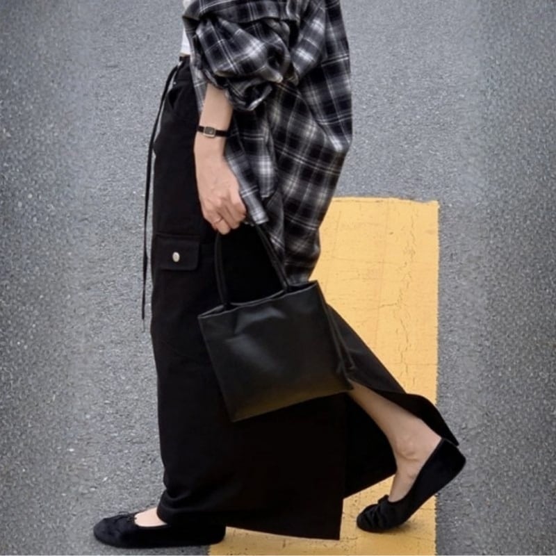 Drawstring Patch Pocket Long Skirt ◆2color 204760