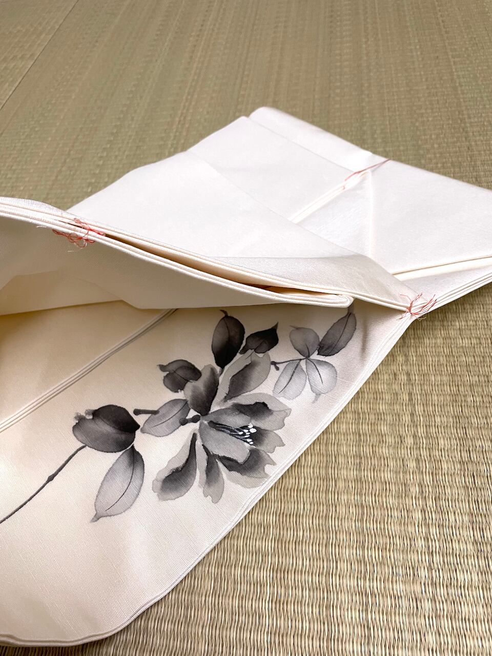 節紬 ＞手描き枝花模様 名古屋帯 作家もの | リサイクル着物セレクト 