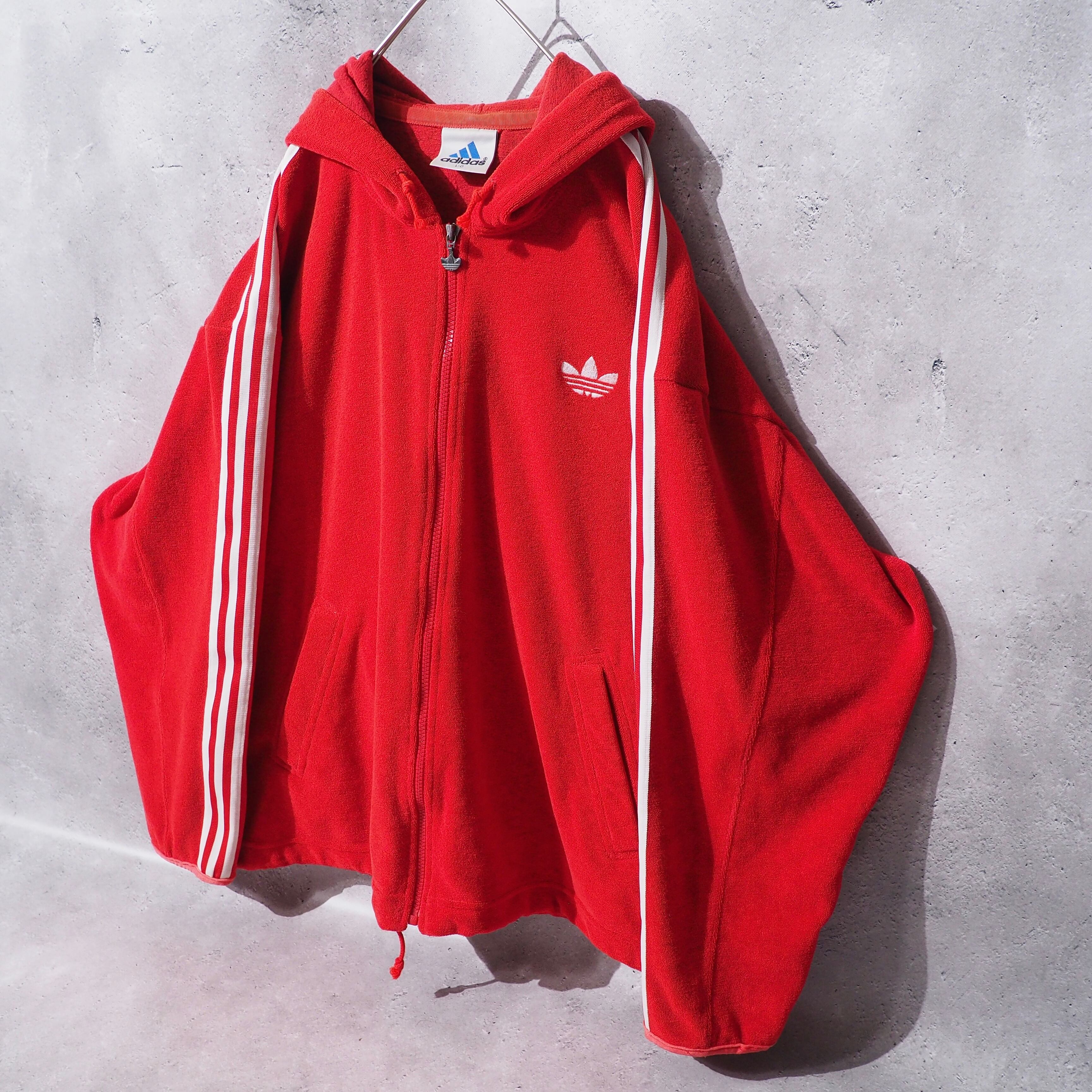1980s " Old adidas " Pile Fabric vintage full zip Parker