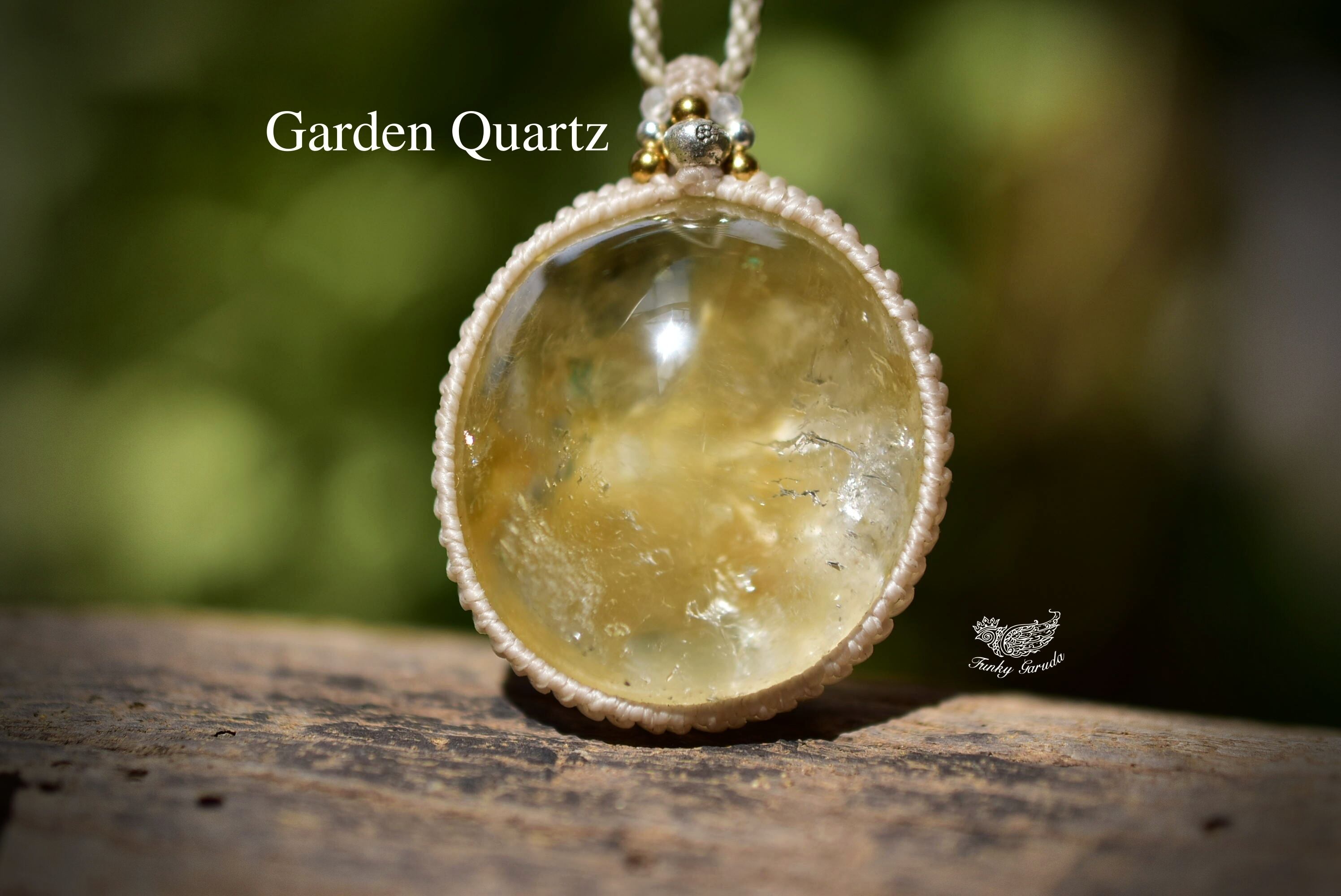 シラーとライモナイト★中粒★ガーデンクォーツ マクラメペンダント262