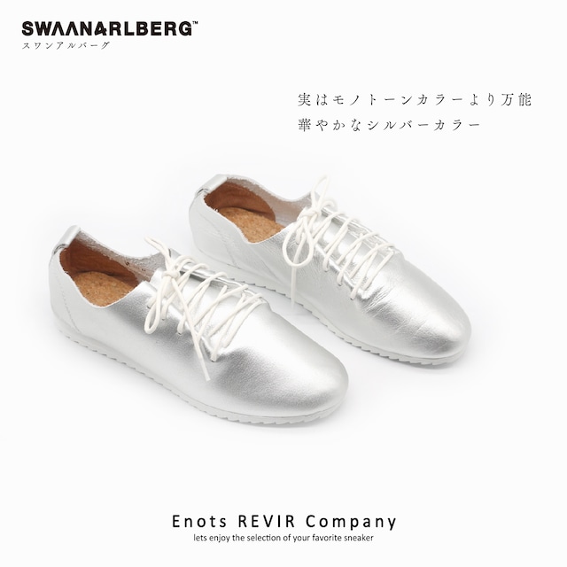 SWAANARLBERG スワンアルバーグ シューズ レディース　レザーシューズ LACE UP SHOES SW-L01-L01-SV SILVER シルバー