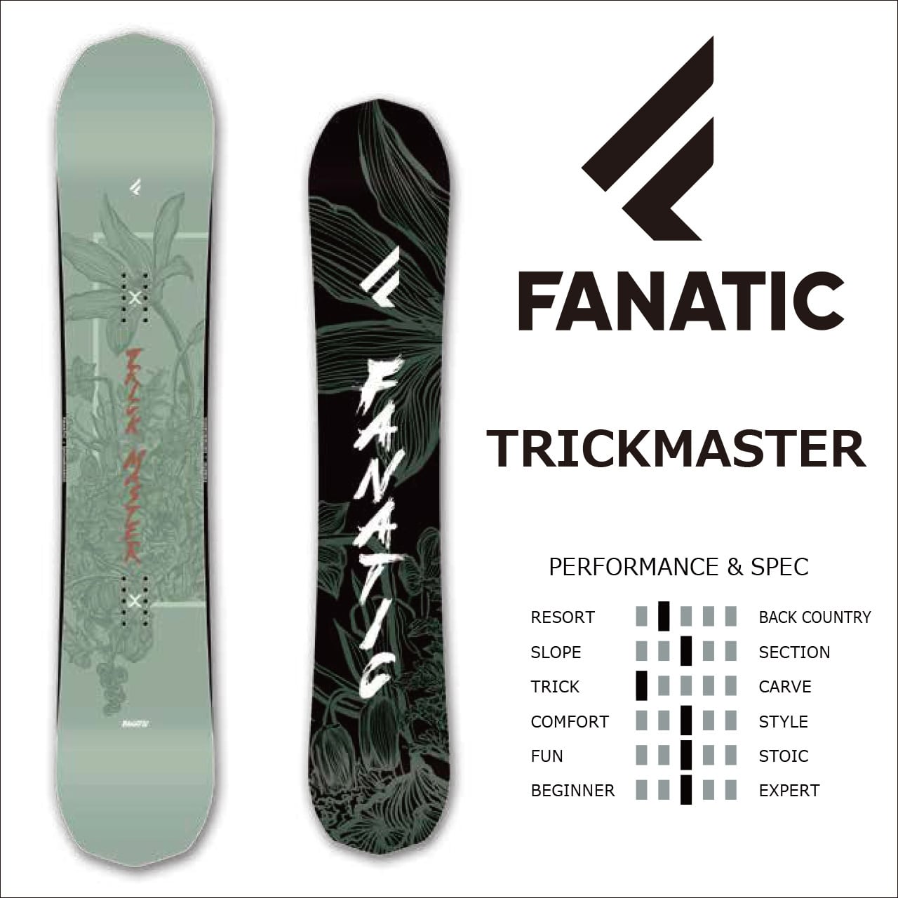 23-24年モデル . FANATIC .『 TRICK MASTER 』. ファナティック. トリックマスター . ダブルキャンバー . パウダー  . バックカントリー . カービング . パーク . フリーラン . グラトリ . スノーボード | select snowboard powered  ...