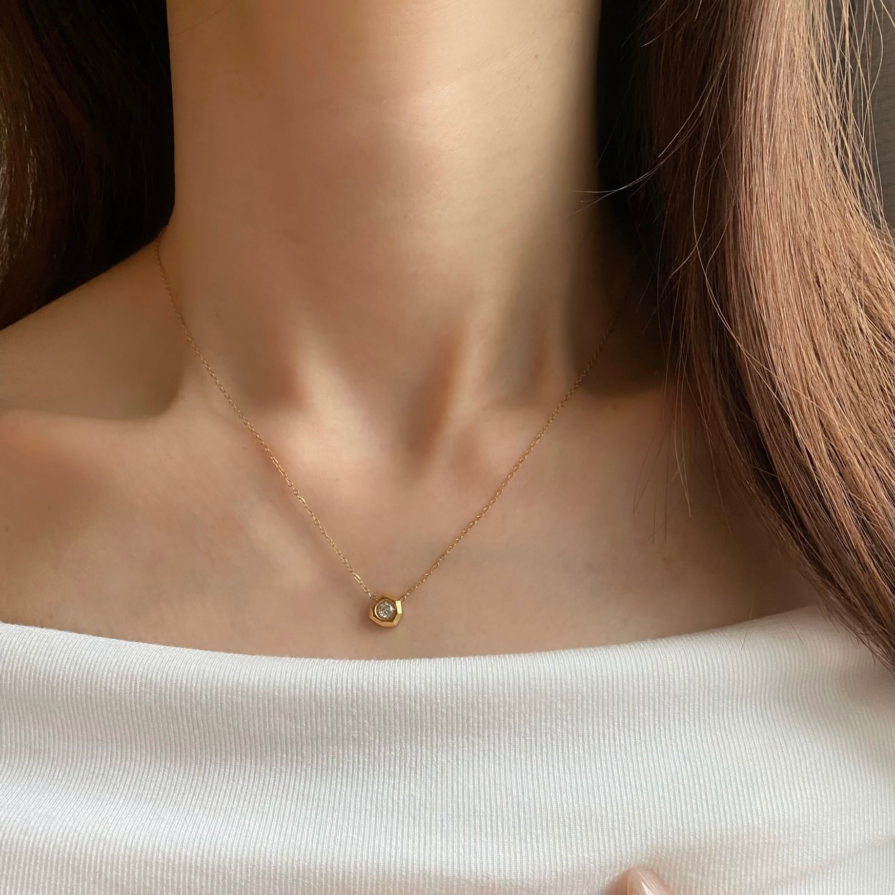 へプタゴン ジルコニア ネックレス MN277 | emu