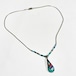 Vintage Southwestern Liquid Silver & Gemstone Beads Necklace with Mosaic Inlay Pendant Top