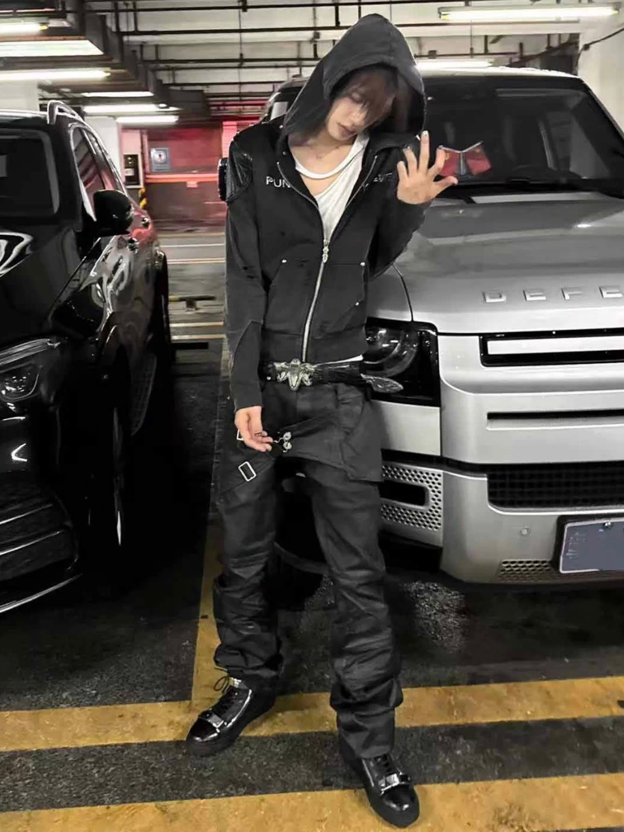 【CinderVein】Dual Track Reconstructed Waxed Denim Pants