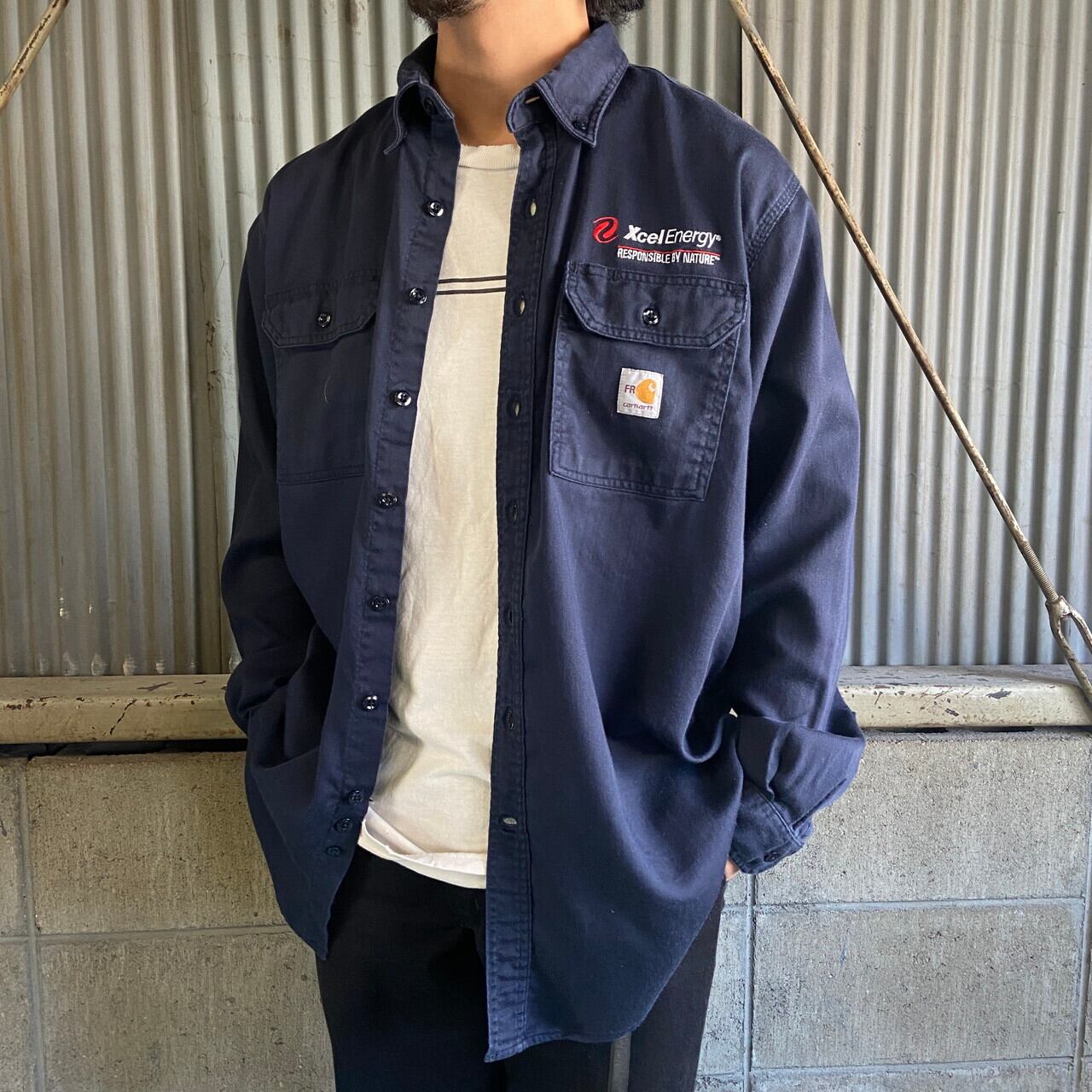 Carhartt カーハート FR ボタンダウン 企業ロゴ刺繍 長袖 ワークシャツ