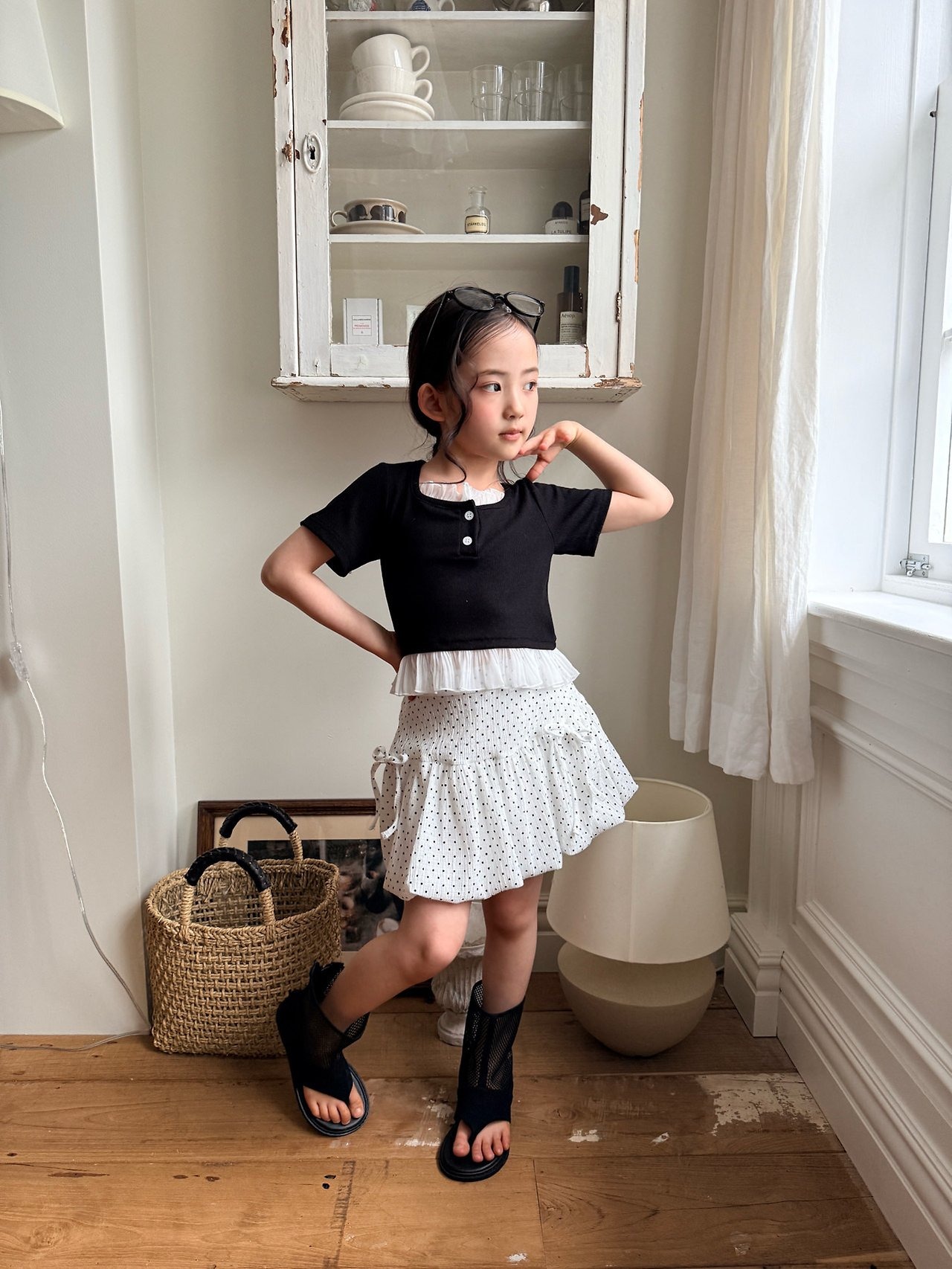 [COMMA] Square frill top (160/170) / [콤마] 스퀘어프릴탑 (160/170)