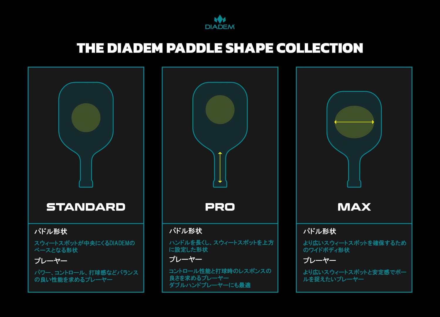 DIADEM WARRIOR BLUCORE PRO 14mm ピックルボールパドル | SANNO
