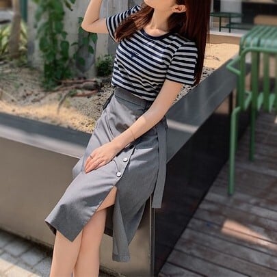 かっこいい巻きスカートタイプワンピース