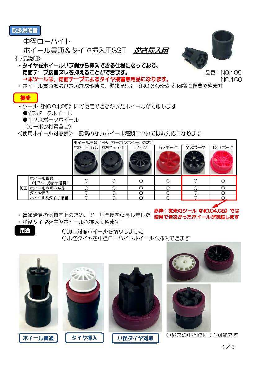 CC32 中径ﾎｲｰﾙ貫通＆ﾀｲﾔ挿入用SST[逆さ挿入用]【Craft&Customizing