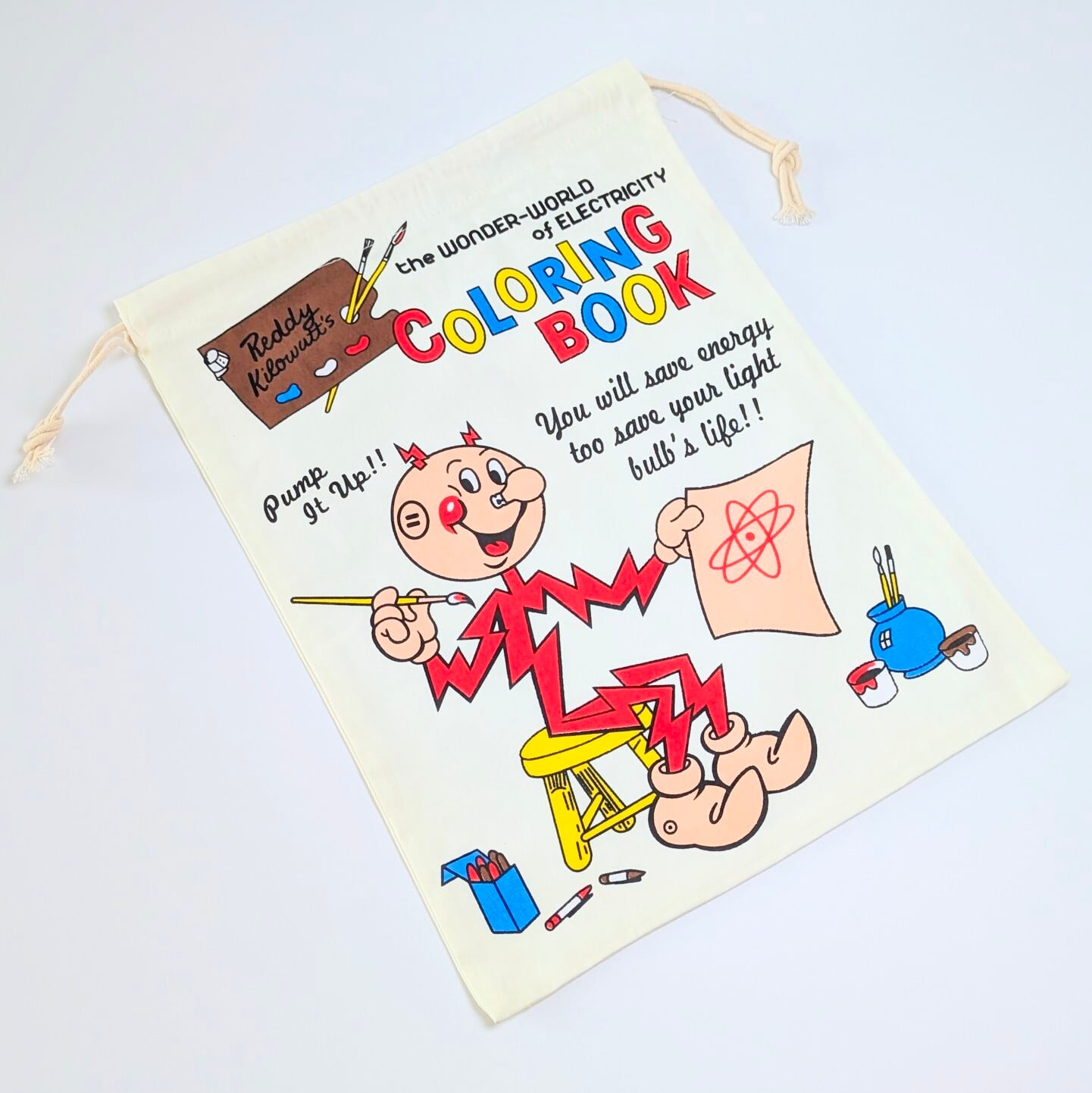 【 Reddy Kilowatt ( レディ キロワット ) 】 巾着袋L / コットン巾着〚アメリカン雑貨 アメトイ〛
