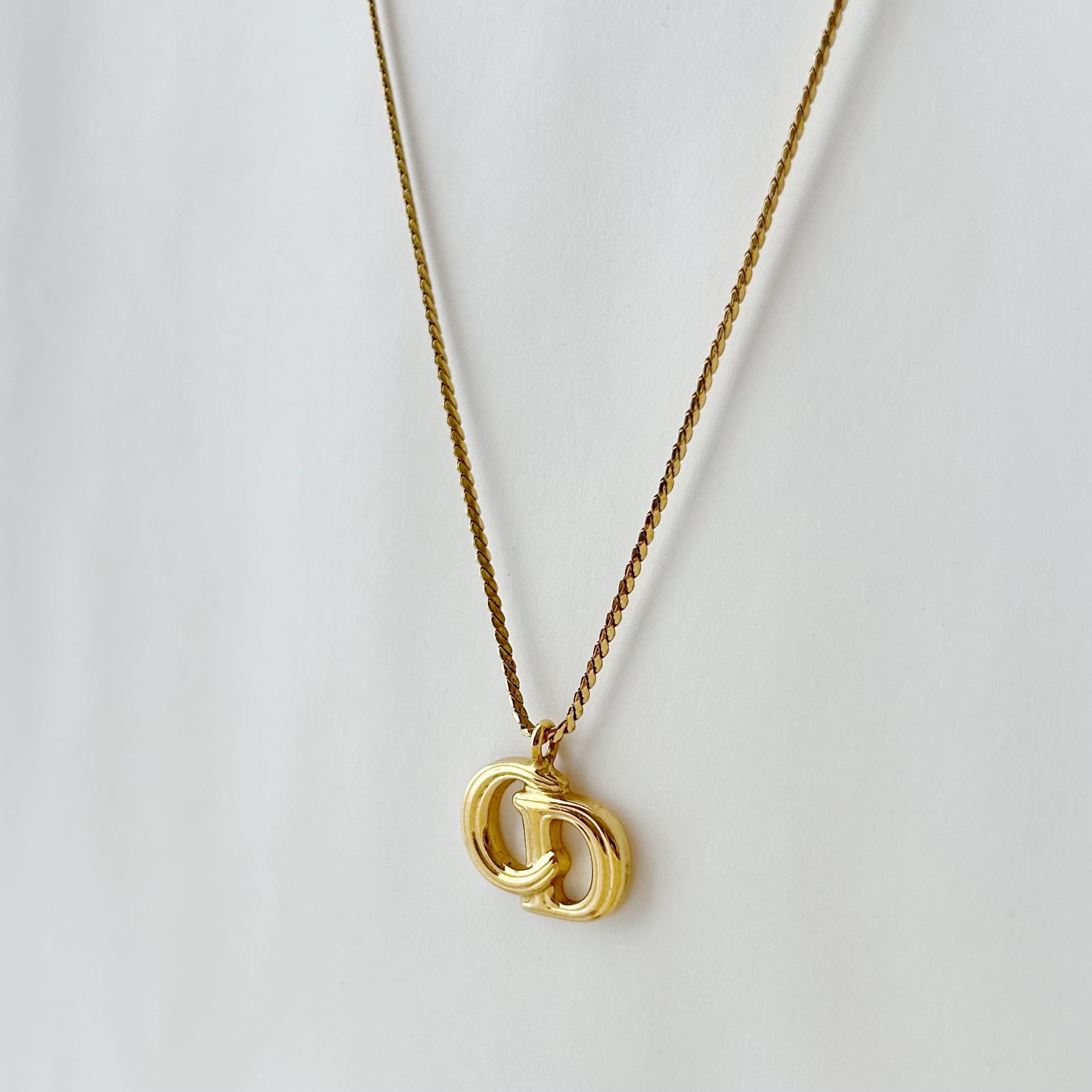 N7008】Christian Dior CD logo line necklace/クリスチャンディオール