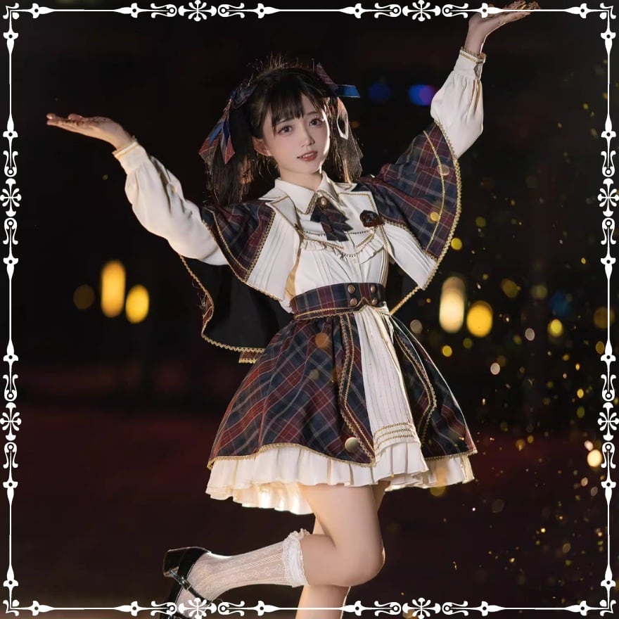 ゴスロリ通販 With U アイドル衣装 ブローチ付き蝶ネクタイ チェック柄