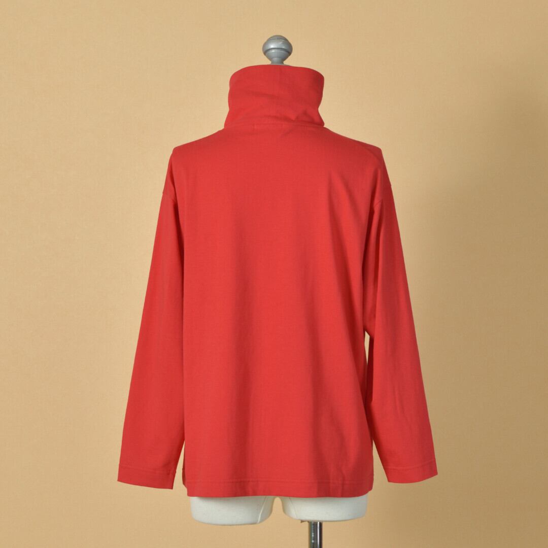 atelier naruse アトリエナルセ コットン ハイネックカットソー・レッド