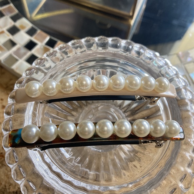 【ヘアアクセサリー】パールバレッタ2color