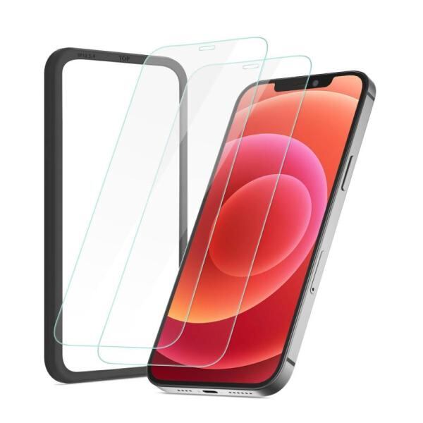 NIMASO ガラスフィルム iPhone12 mini 用 ガイド枠付き ノッチ保護