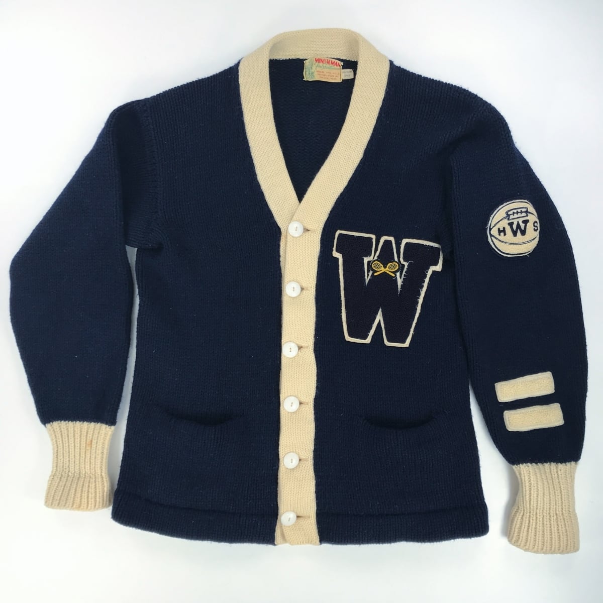 レタードカーディガン 1960年代 ネイビー