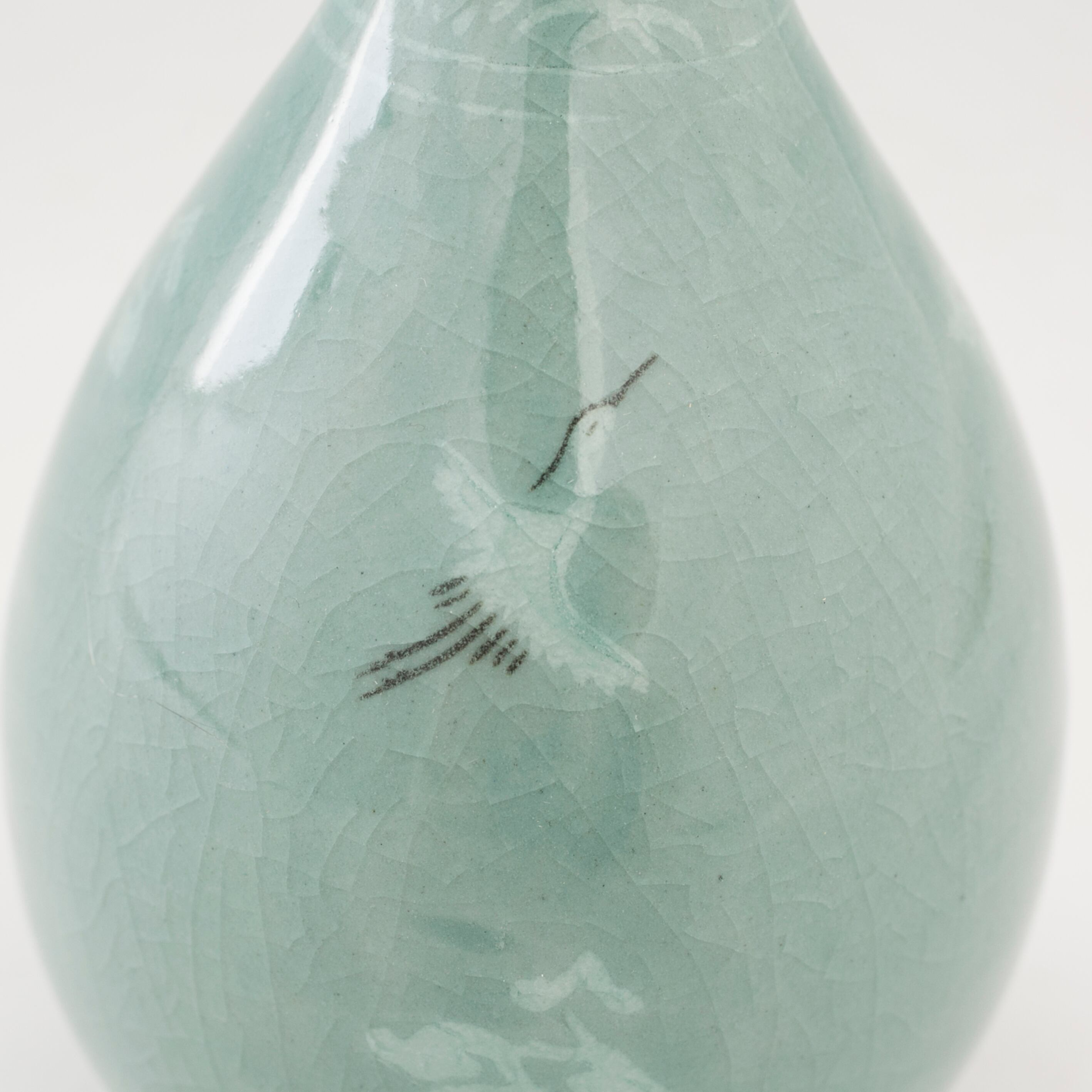 雲鶴青磁 象嵌青磁 池泉窯 池彰根 雲鶴 花瓶 花器 花入 徳利形花器 共