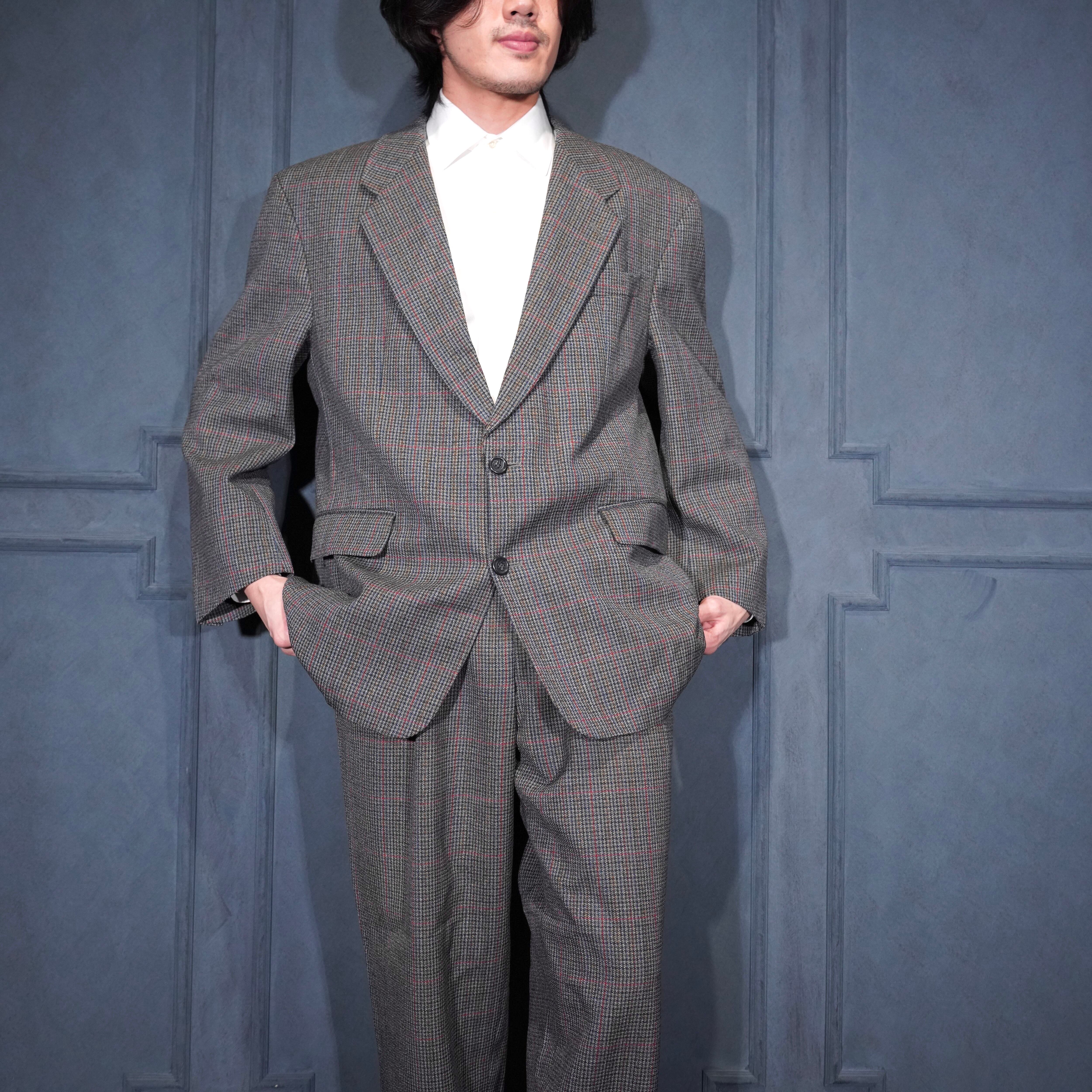 60’s〜EU VINTAGEヨーロッパ古着チェック柄ウールセットアップスーツ EU VINTAGE CARL GROSS CHECK PATTERNED WOOL SET UP SUIT/ヨーロッパ