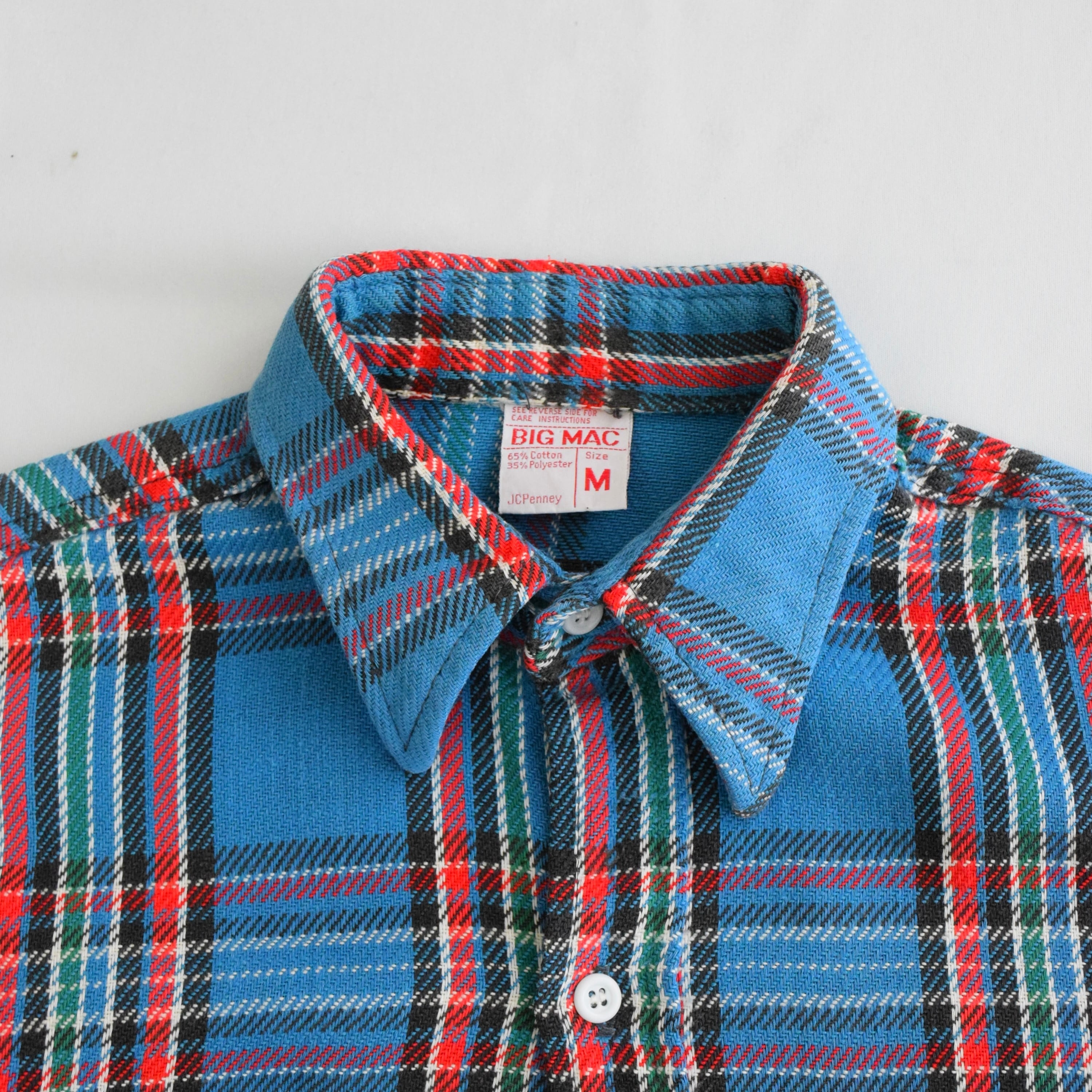 70's BIG MAC ネルシャツ メンズM ブルー ヘビネル フランネルシャツ