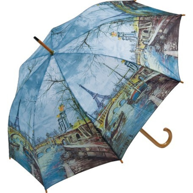 umbrella　ジョーンズ(エッフェル塔） 名画木製ジャンプ傘 　浜松雑貨屋Copernicus