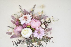 Artificial Flower Peony Pink Wedding Bouquet＆Boutonniere